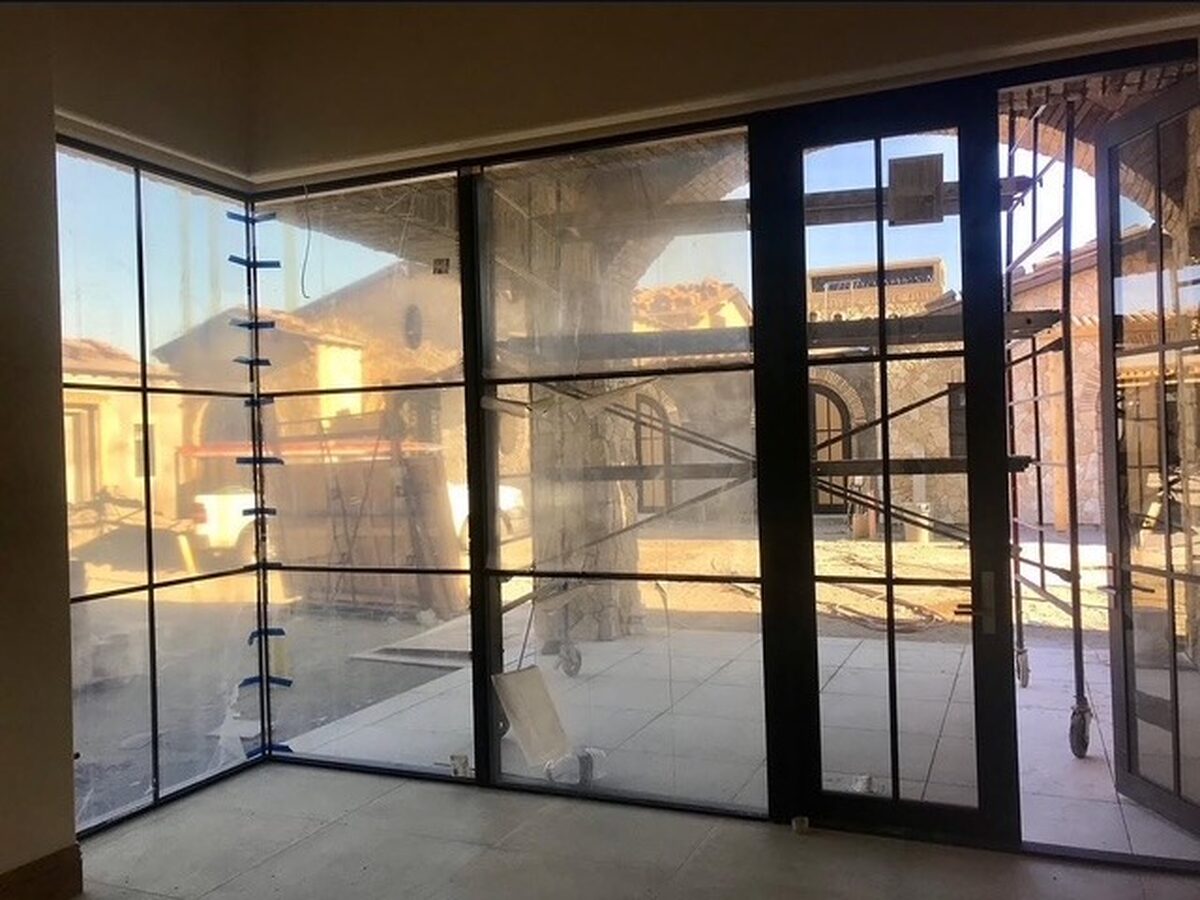 The same new-build glass after our post-construction clean