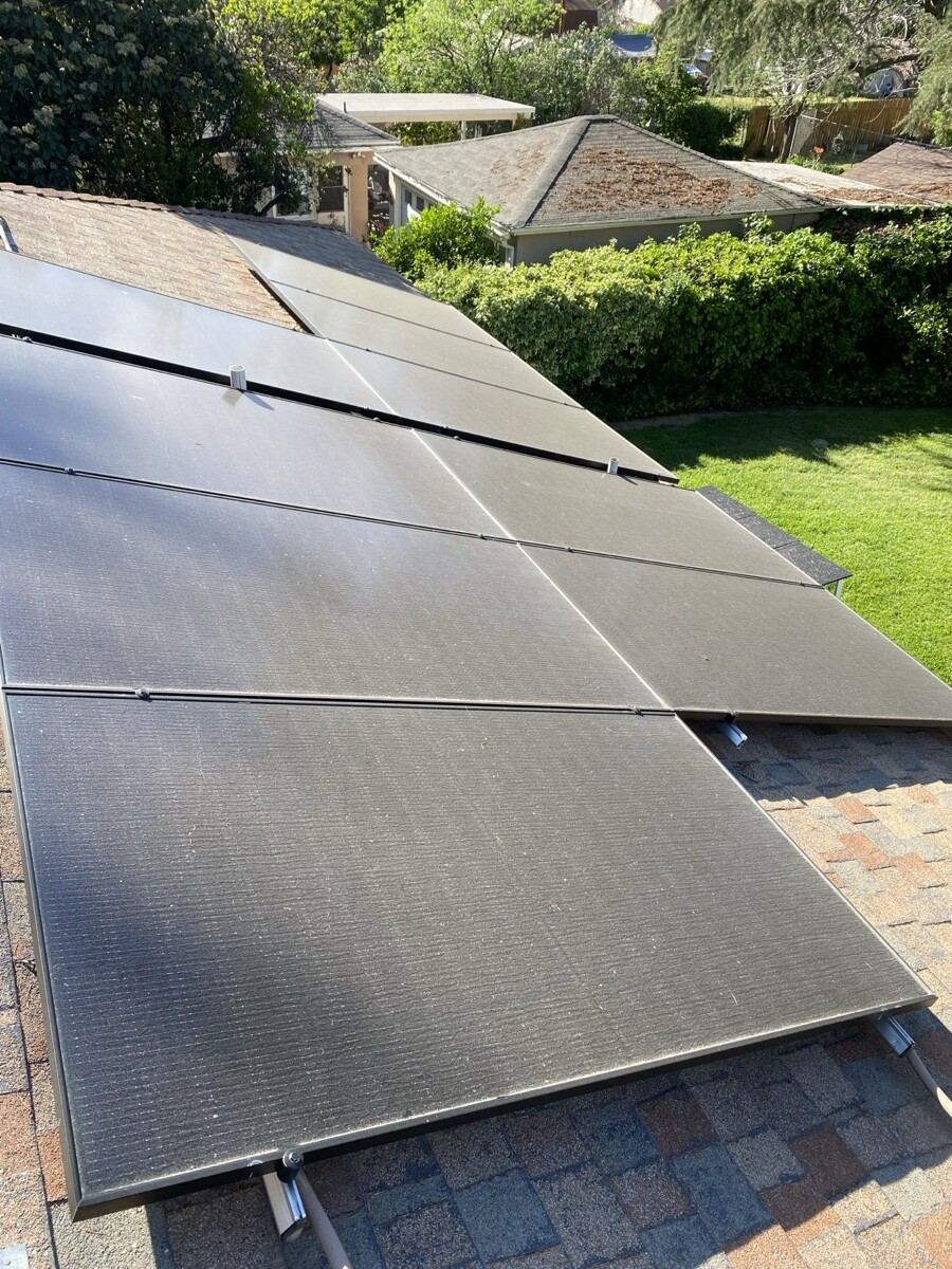 Residential solar array on a roof